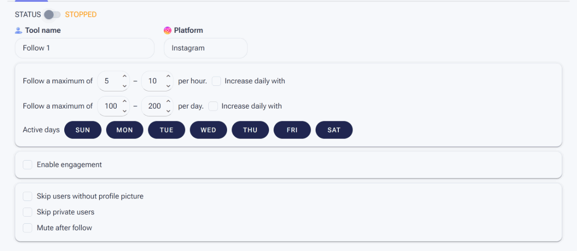 Animated tour of the Follow tool tabs: Settings, Sources and Summary