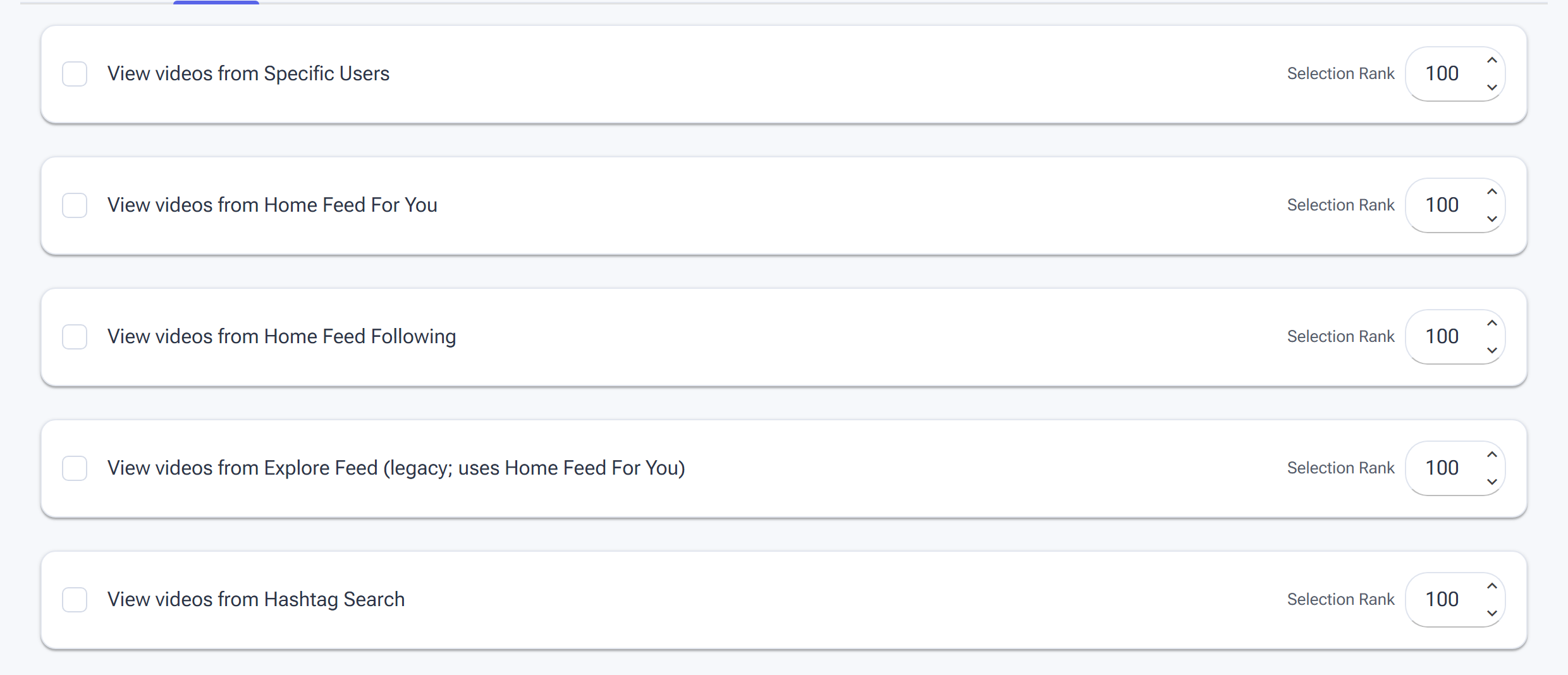 The VideoViewer Sources tab with source checkboxes and Selection Rank